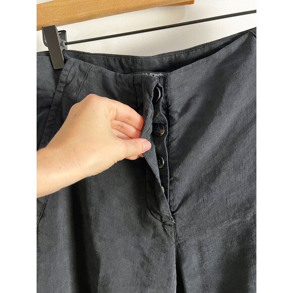 HANNES ROETHER Linen Silk Wide Leg Pants Sz XS 2 Black Minimal Capsule Sustainab - Picture 4 of 10